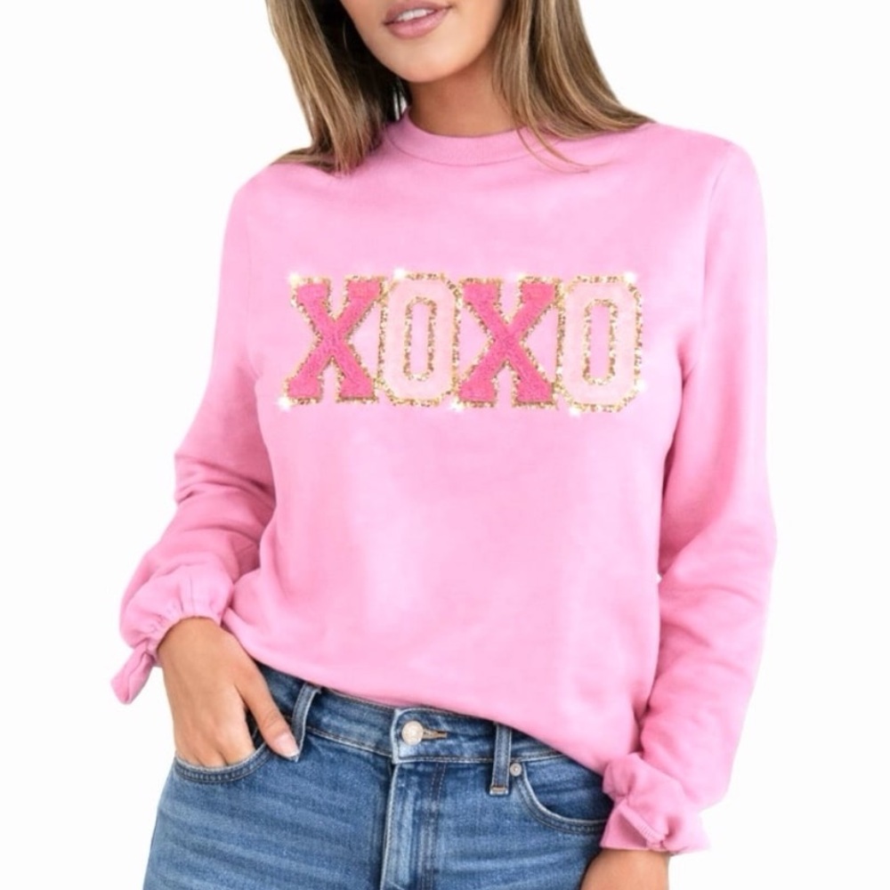 🆕 Love Fleece Pink Pullover Sweatshirt